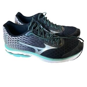 Mizuno Wave Rider 18 blue green running training hiking gym lace up shoes sz 7